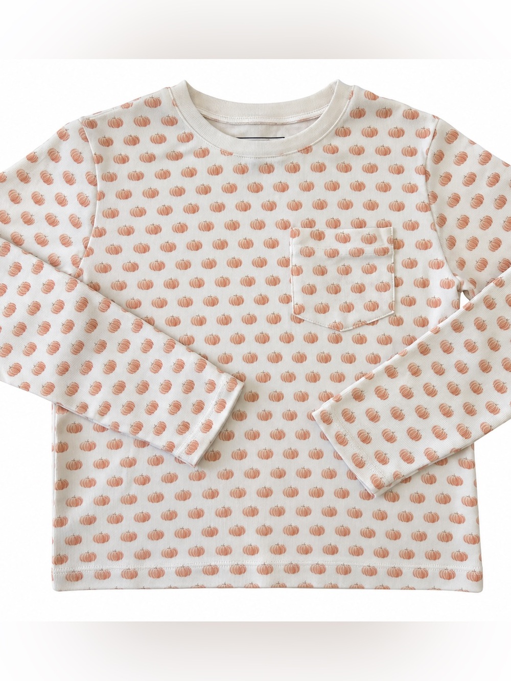 Lila + Hayes Girls Size 6 Pumpkin Pima Cotton Long Sleeve Tee Fall